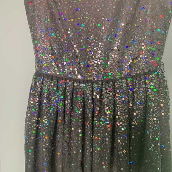 H&M Sequin Fully Lined Purple Cocktail Dress Size 12-13 Youth - Picture 3 of 6